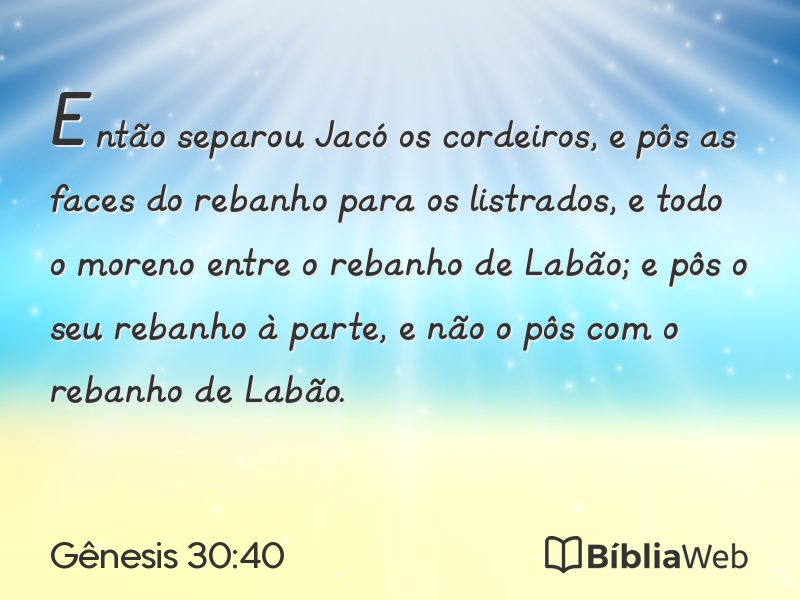 Gênesis 30:40 em imagem para compartilhar