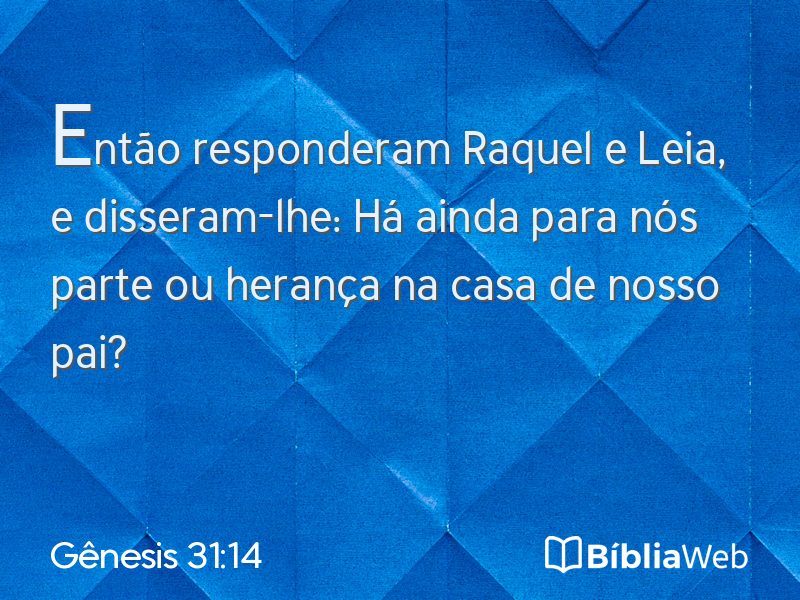 Gênesis 31:14 em imagem para compartilhar