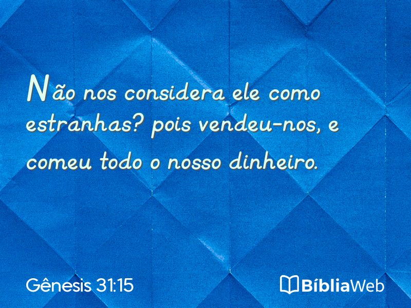 Gênesis 31:15 em imagem para compartilhar