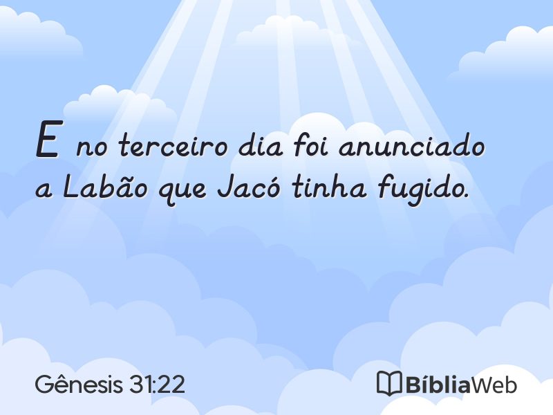 Gênesis 31:22 em imagem para compartilhar