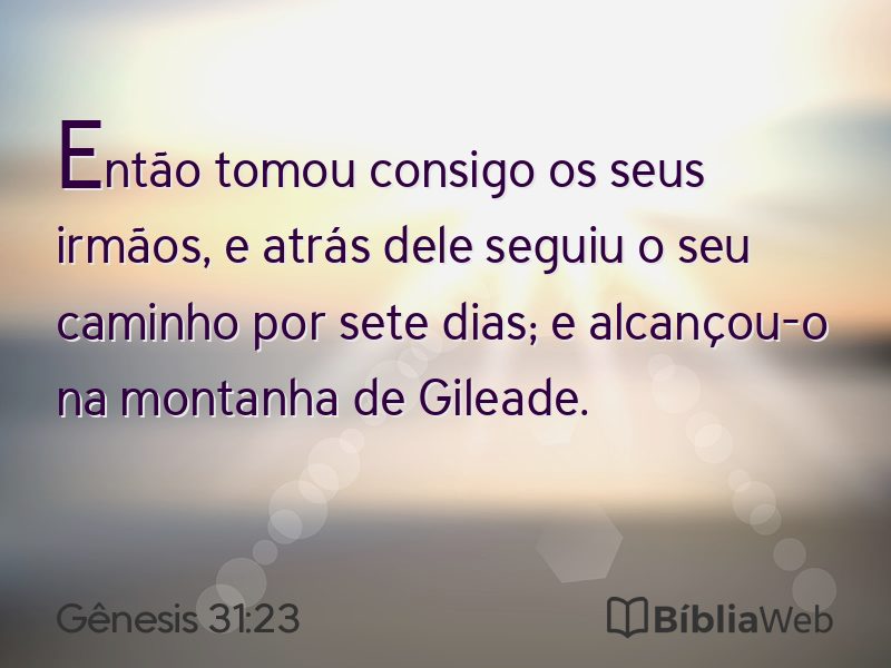 Gênesis 31:23 em imagem para compartilhar