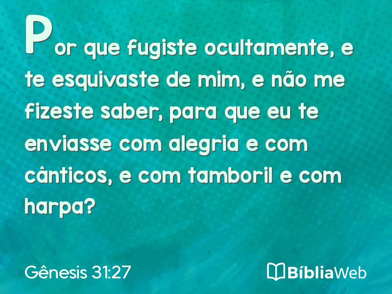Gênesis 31:27 em imagem para compartilhar