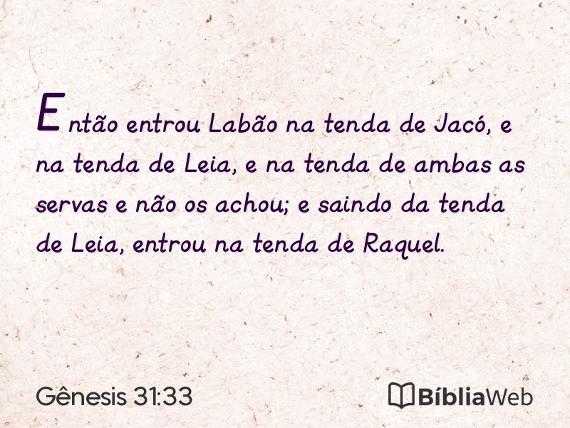Gênesis 31:33 em imagem para compartilhar