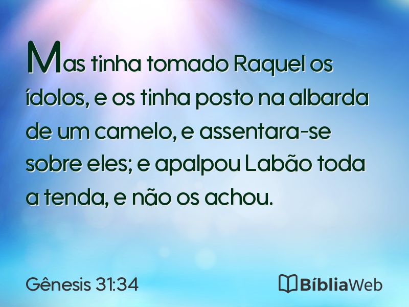 Gênesis 31:34 em imagem para compartilhar