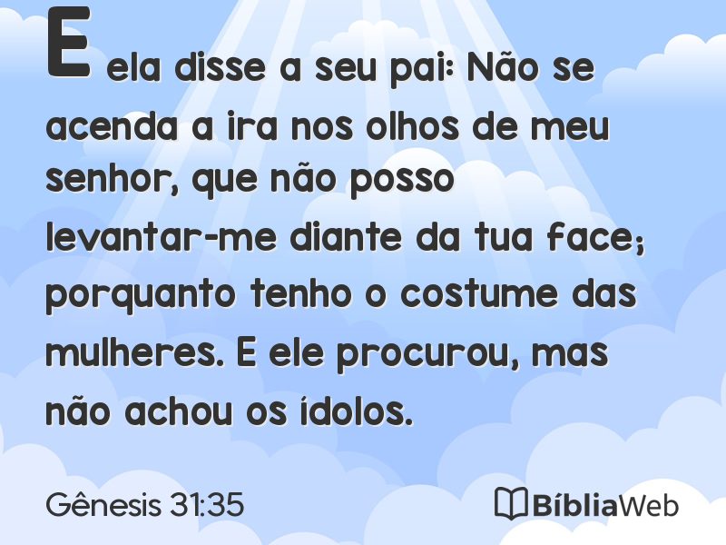Gênesis 31:35 em imagem para compartilhar