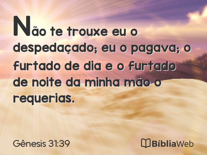 Gênesis 31:39 em imagem para compartilhar