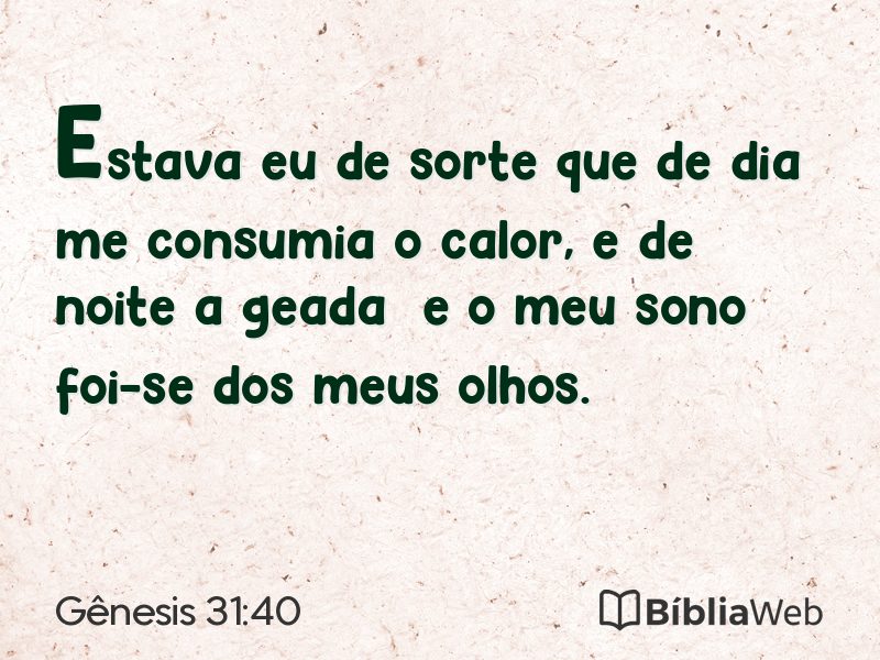 Gênesis 31:40 em imagem para compartilhar