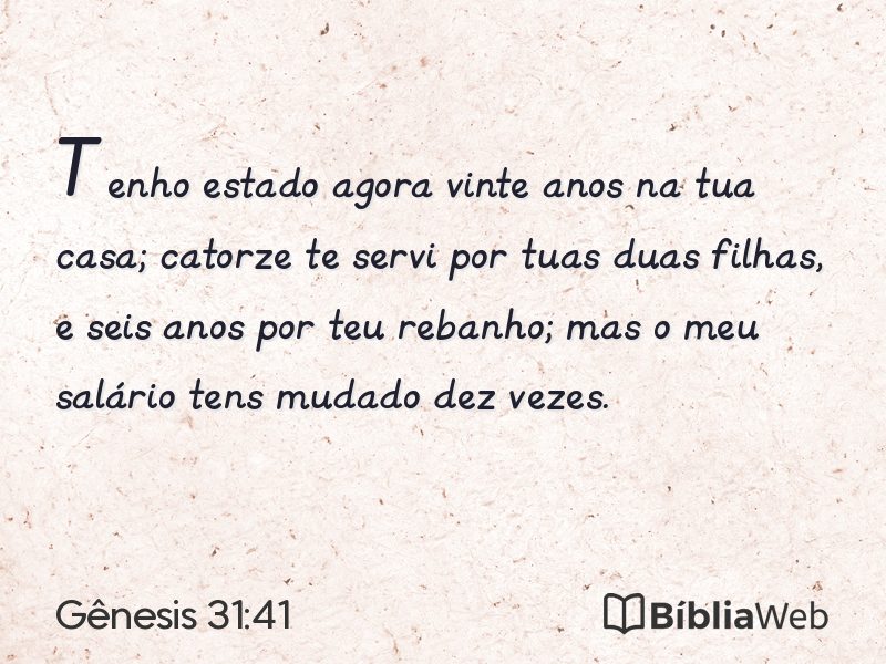 Gênesis 31:41 em imagem para compartilhar