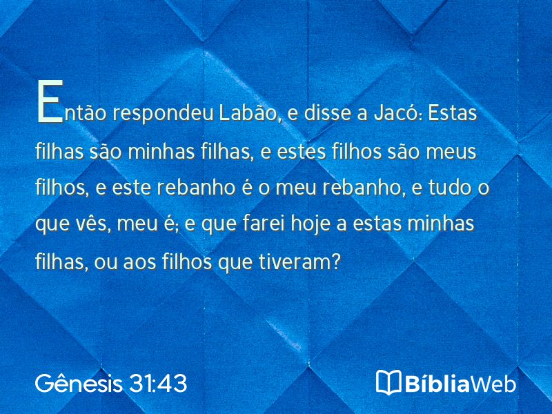 Gênesis 31:43 em imagem para compartilhar