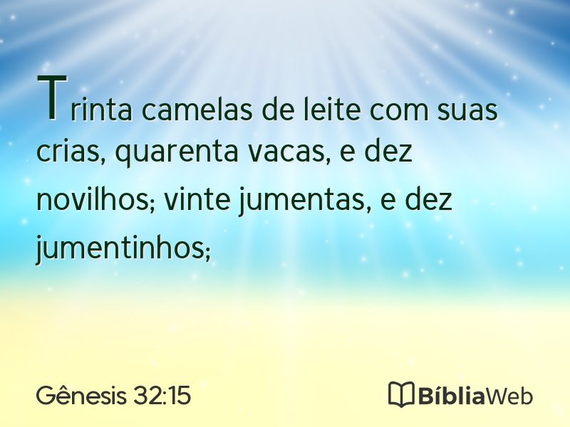 Gênesis 32:15 em imagem para compartilhar