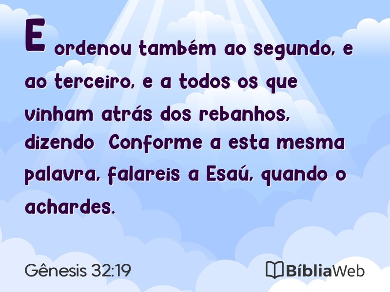 Gênesis 32:19 em imagem para compartilhar