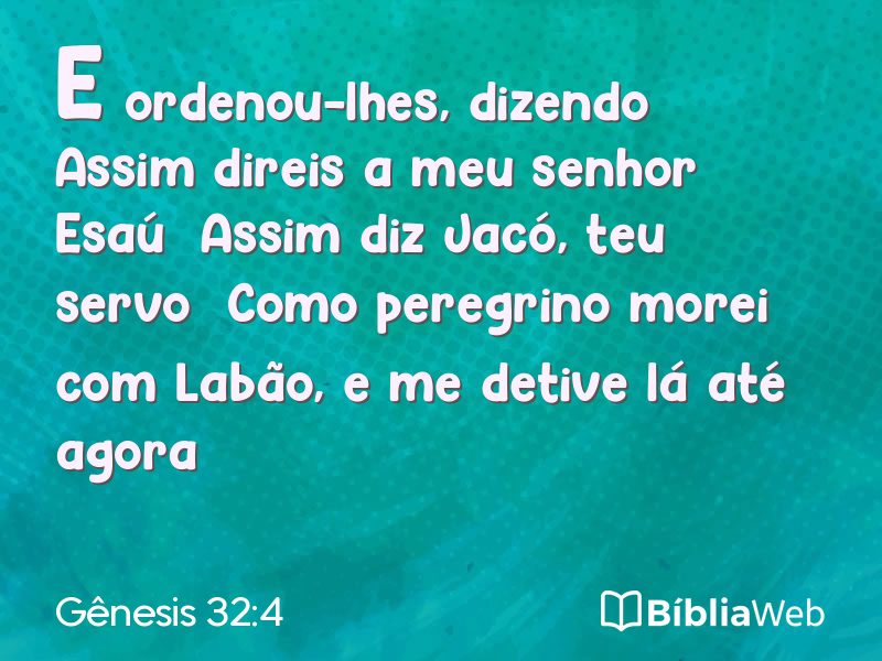Gênesis 32:4 em imagem para compartilhar