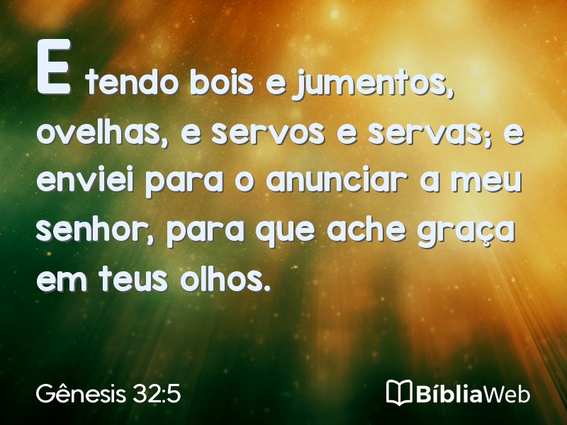 Gênesis 32:5 em imagem para compartilhar