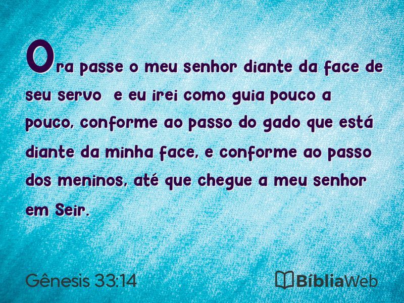 Gênesis 33:14 em imagem para compartilhar