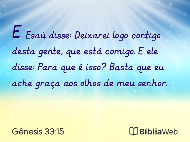 Gênesis 33:15 em imagem para compartilhar