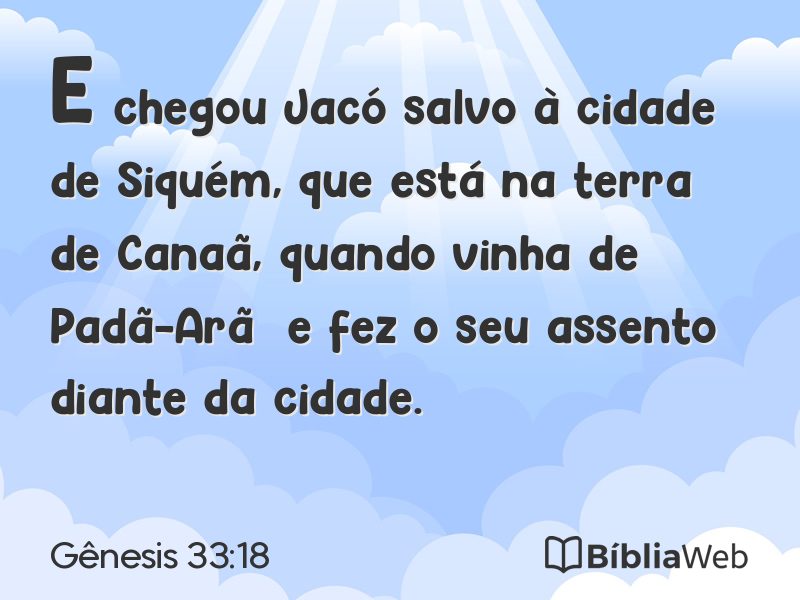 Gênesis 33:18 em imagem para compartilhar