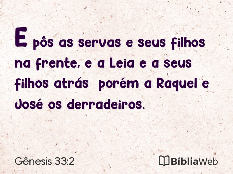 Gênesis 33:2 em imagem para compartilhar