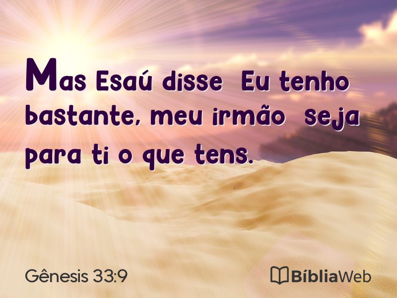 Gênesis 33:9 em imagem para compartilhar