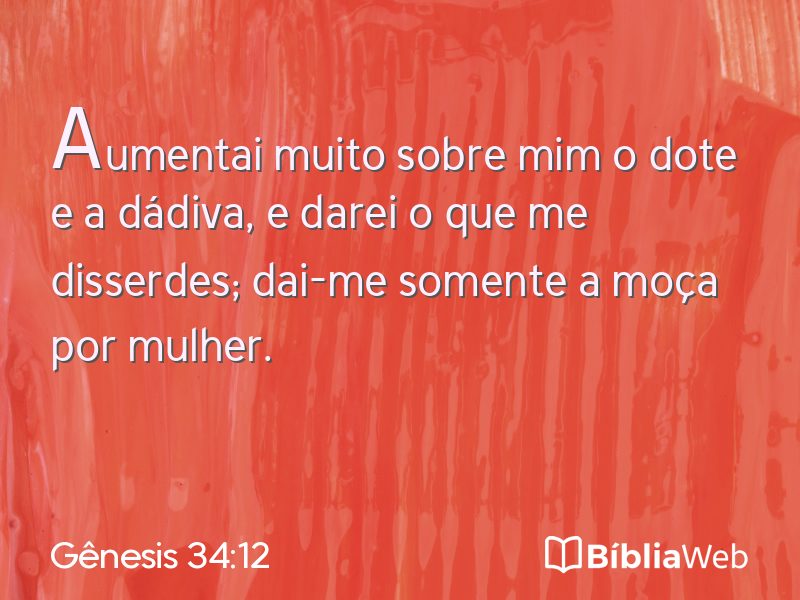 Gênesis 34:12 em imagem para compartilhar