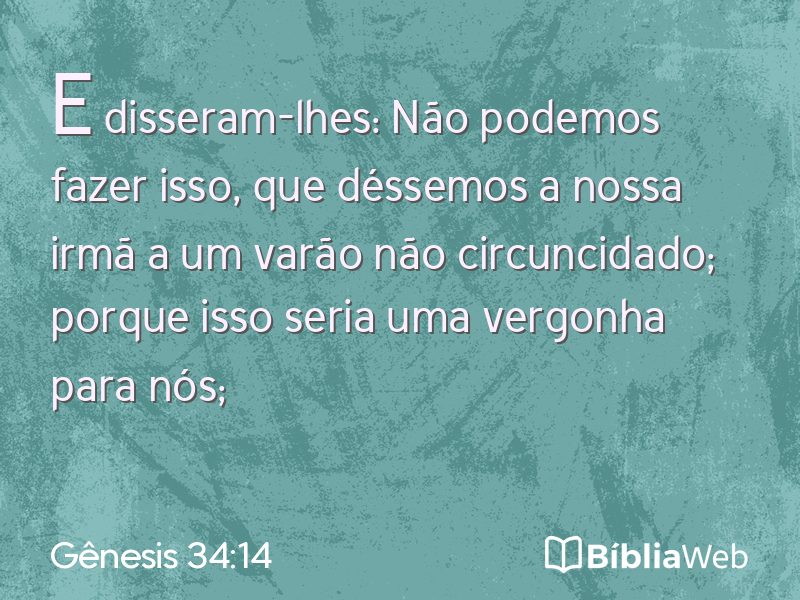 Gênesis 34:14 em imagem para compartilhar
