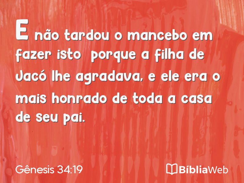 Gênesis 34:19 em imagem para compartilhar