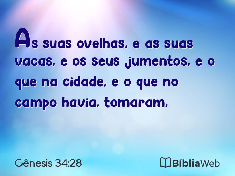 Gênesis 34:28 em imagem para compartilhar