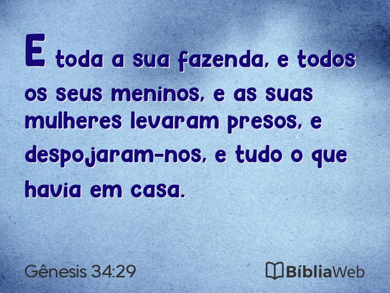 Gênesis 34:29 em imagem para compartilhar
