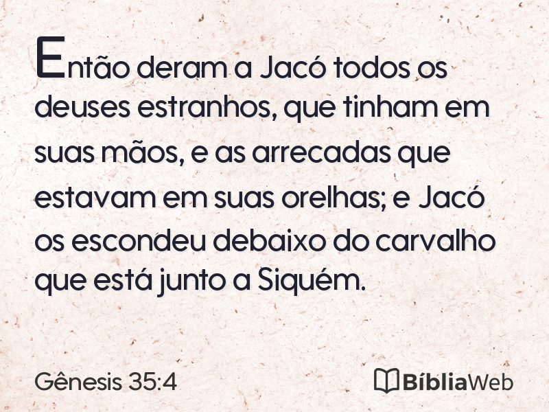 Gênesis 35:4 em imagem para compartilhar