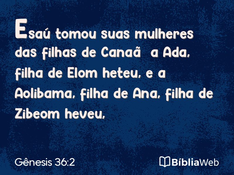Gênesis 36:2 em imagem para compartilhar