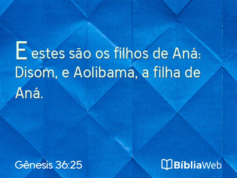 Gênesis 36:25 em imagem para compartilhar