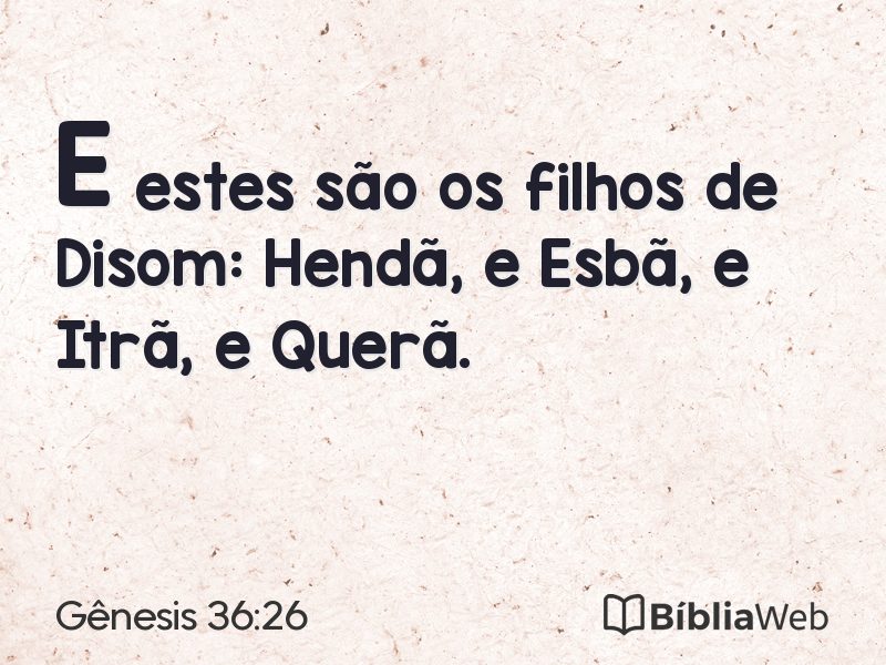 Gênesis 36:26 em imagem para compartilhar