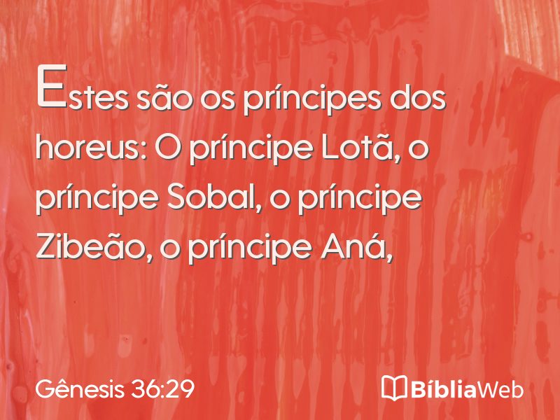 Gênesis 36:29 em imagem para compartilhar