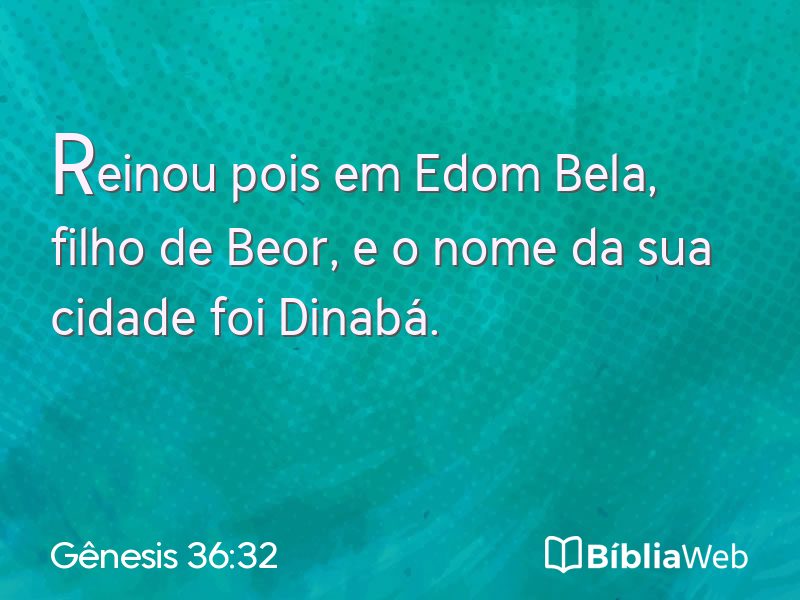 Gênesis 36:32 em imagem para compartilhar