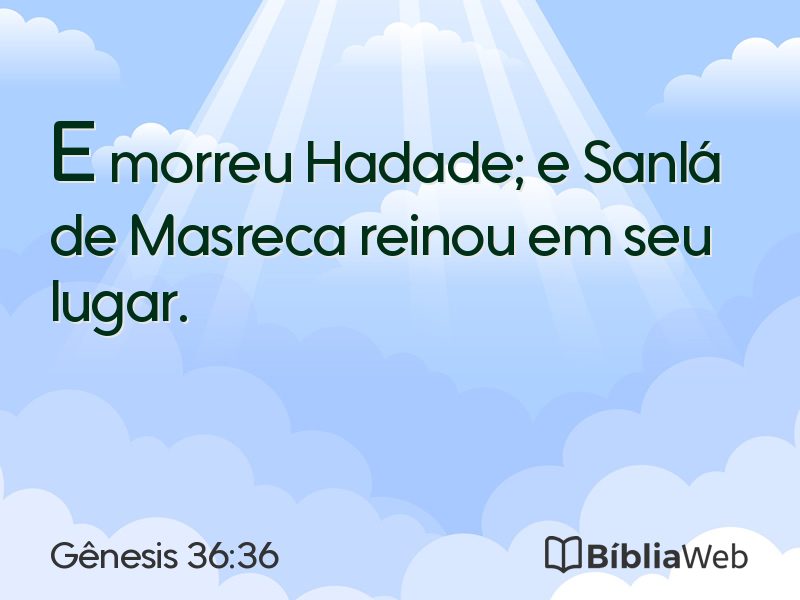 Gênesis 36:36 em imagem para compartilhar