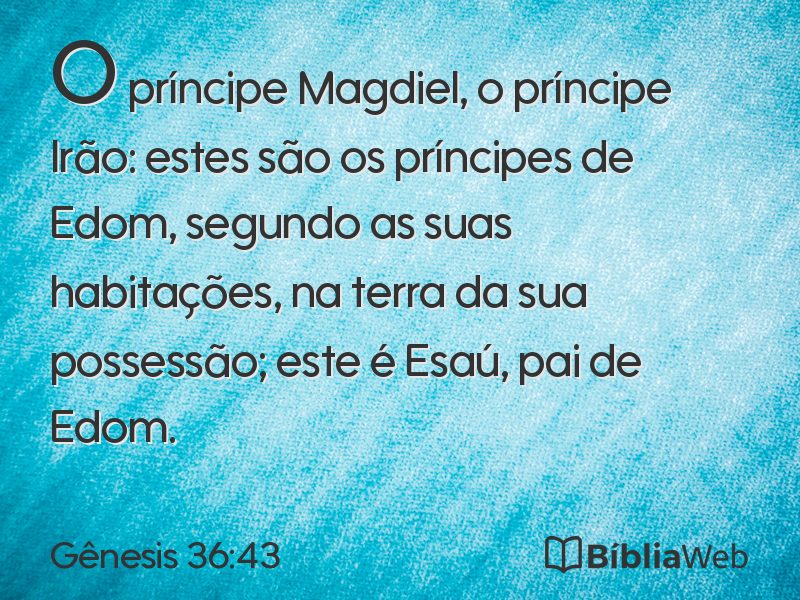Gênesis 36:43 em imagem para compartilhar