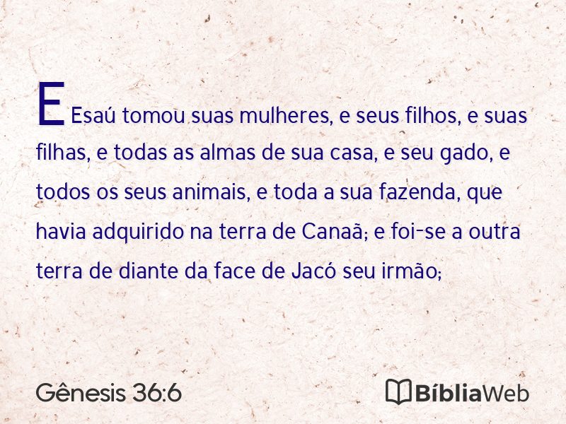 Gênesis 36:6 em imagem para compartilhar
