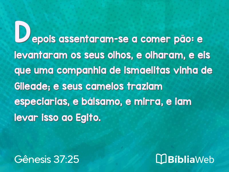 Gênesis 37:25 em imagem para compartilhar