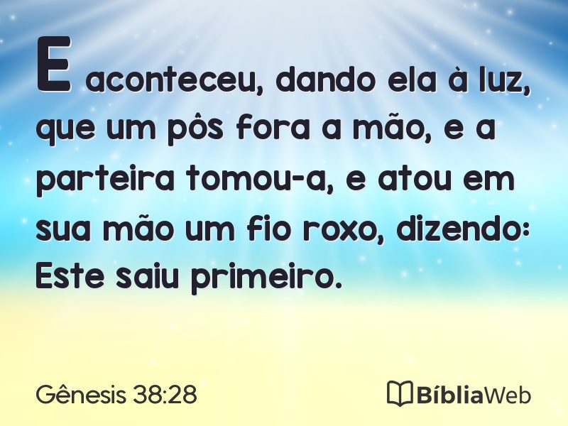 Gênesis 38:28 em imagem para compartilhar