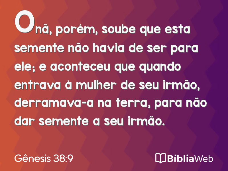 Gênesis 38:9 em imagem para compartilhar