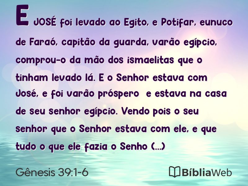 Gênesis 39:1-6 em imagem para compartilhar