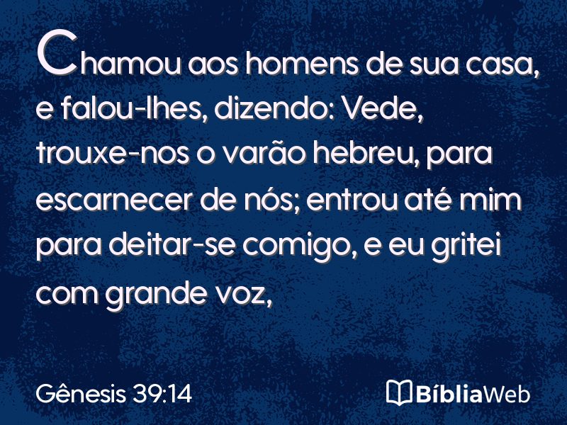 Gênesis 39:14 em imagem para compartilhar