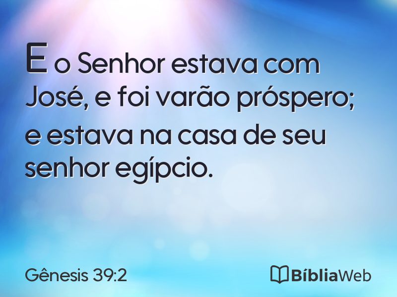 Gênesis 39:2 em imagem para compartilhar