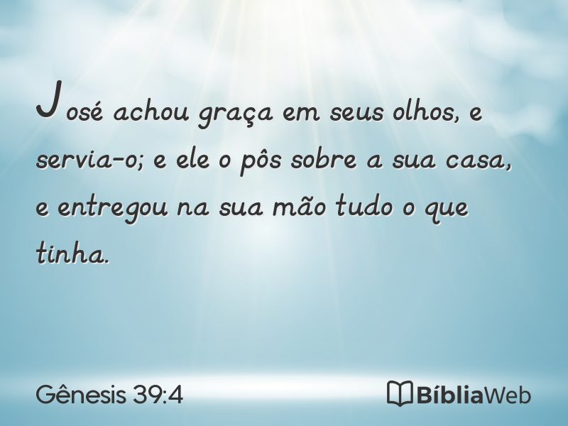Gênesis 39:4 em imagem para compartilhar
