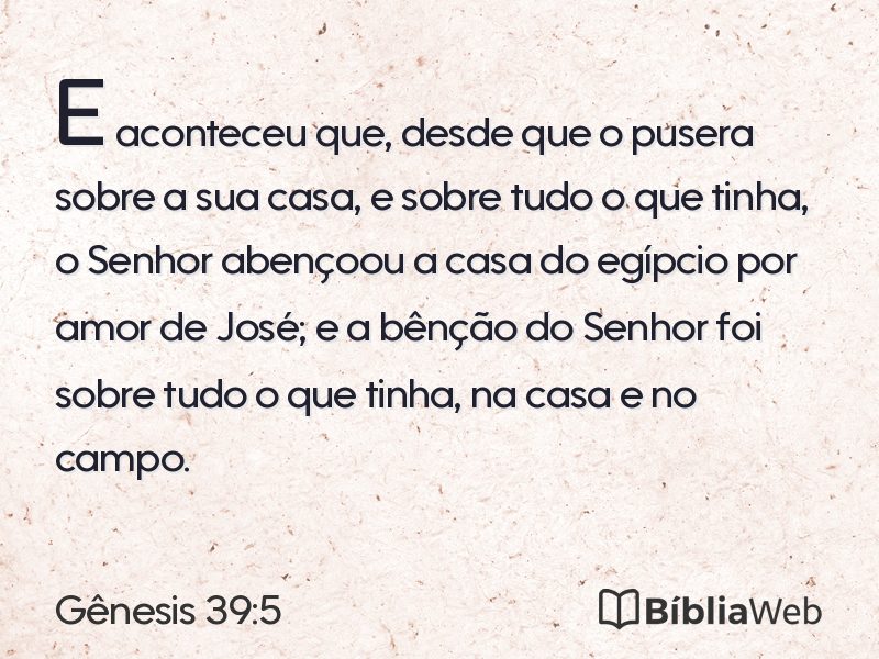 Gênesis 39:5 em imagem para compartilhar
