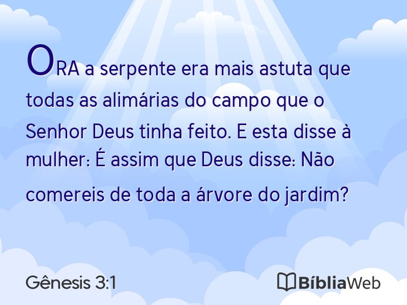 Gênesis 3:1 em imagem para compartilhar