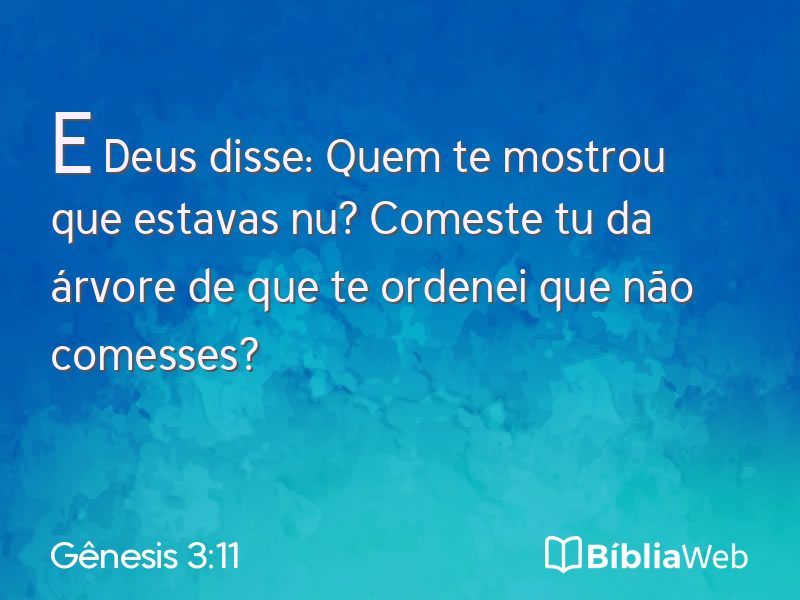 Gênesis 3:11 em imagem para compartilhar