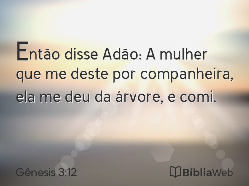 Gênesis 3:12 em imagem para compartilhar