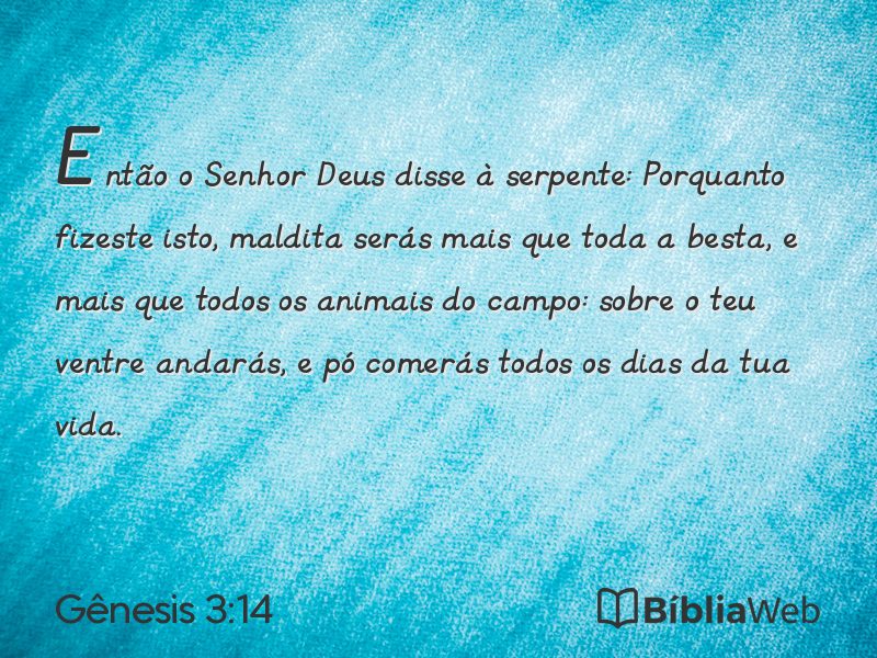 Gênesis 3:14 em imagem para compartilhar