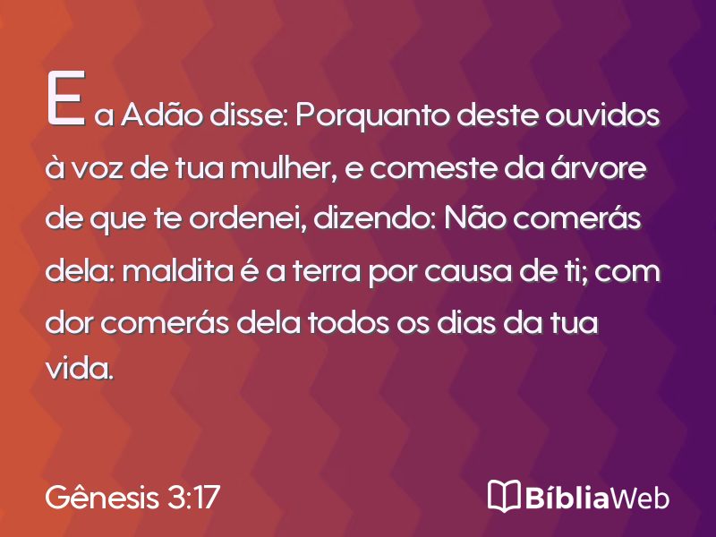 Gênesis 3:17 em imagem para compartilhar