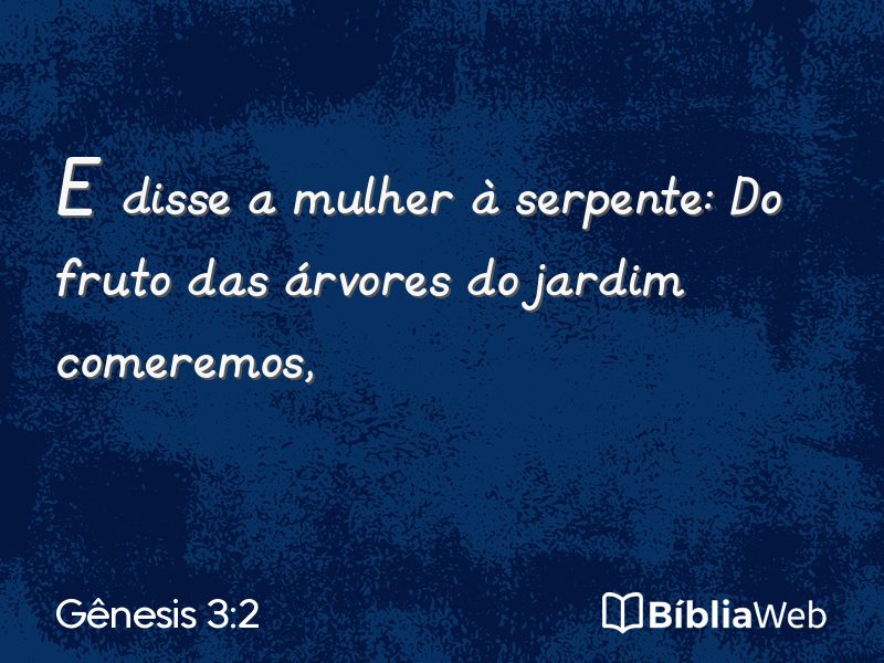 Gênesis 3:2 em imagem para compartilhar
